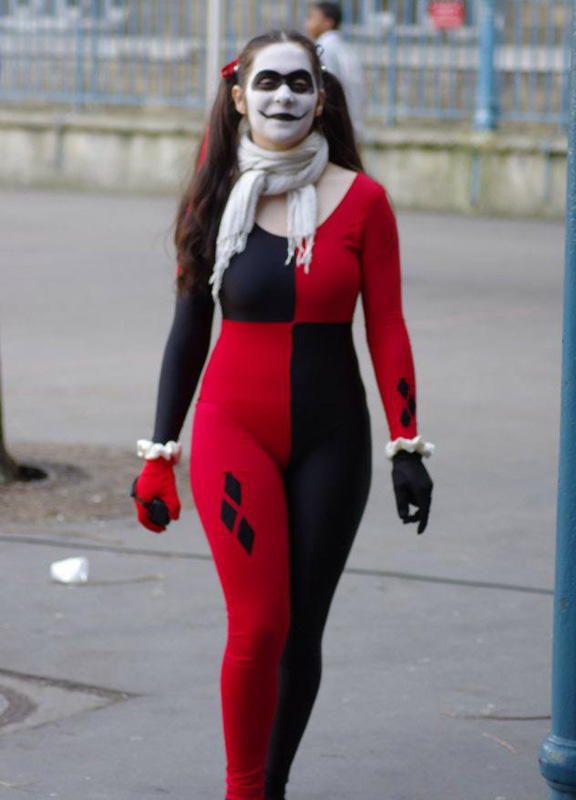 Harley Quinn Cosplay Costume Halloween Catsuit 15112078